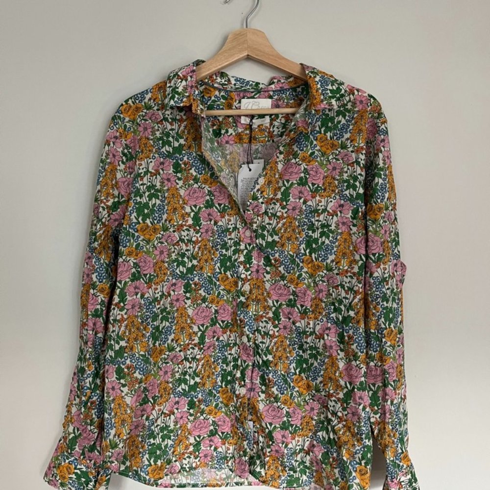 J. Crew x Liberty of London floral print blouse 18 slim